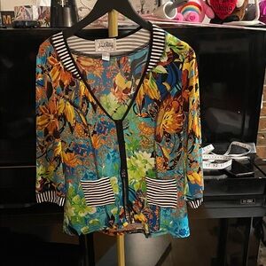 Joseph Ribkoff Multicolor Patchwork Jacket / Top